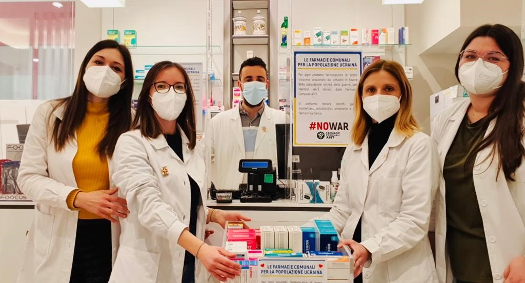 Ucraina, dalle farmacie comunali di Aset un aiuto per la popolazione Dal 3 all’8 marzo, per ogni prodotto donato dai clienti la società dei servizi ne aggiungerà uno identico